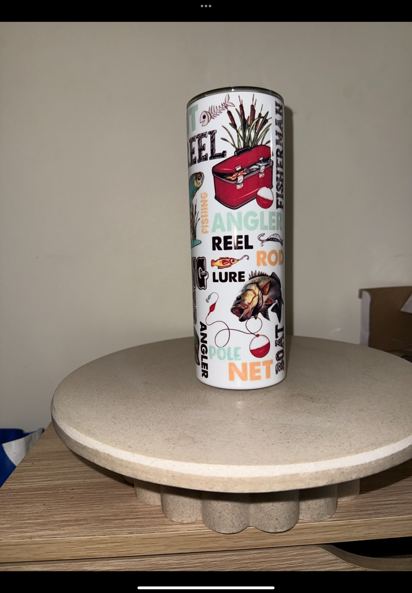 Fishing writing tumbler