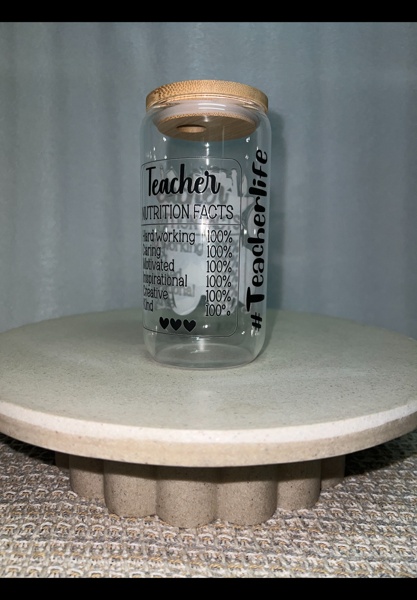 Teacher glass cup