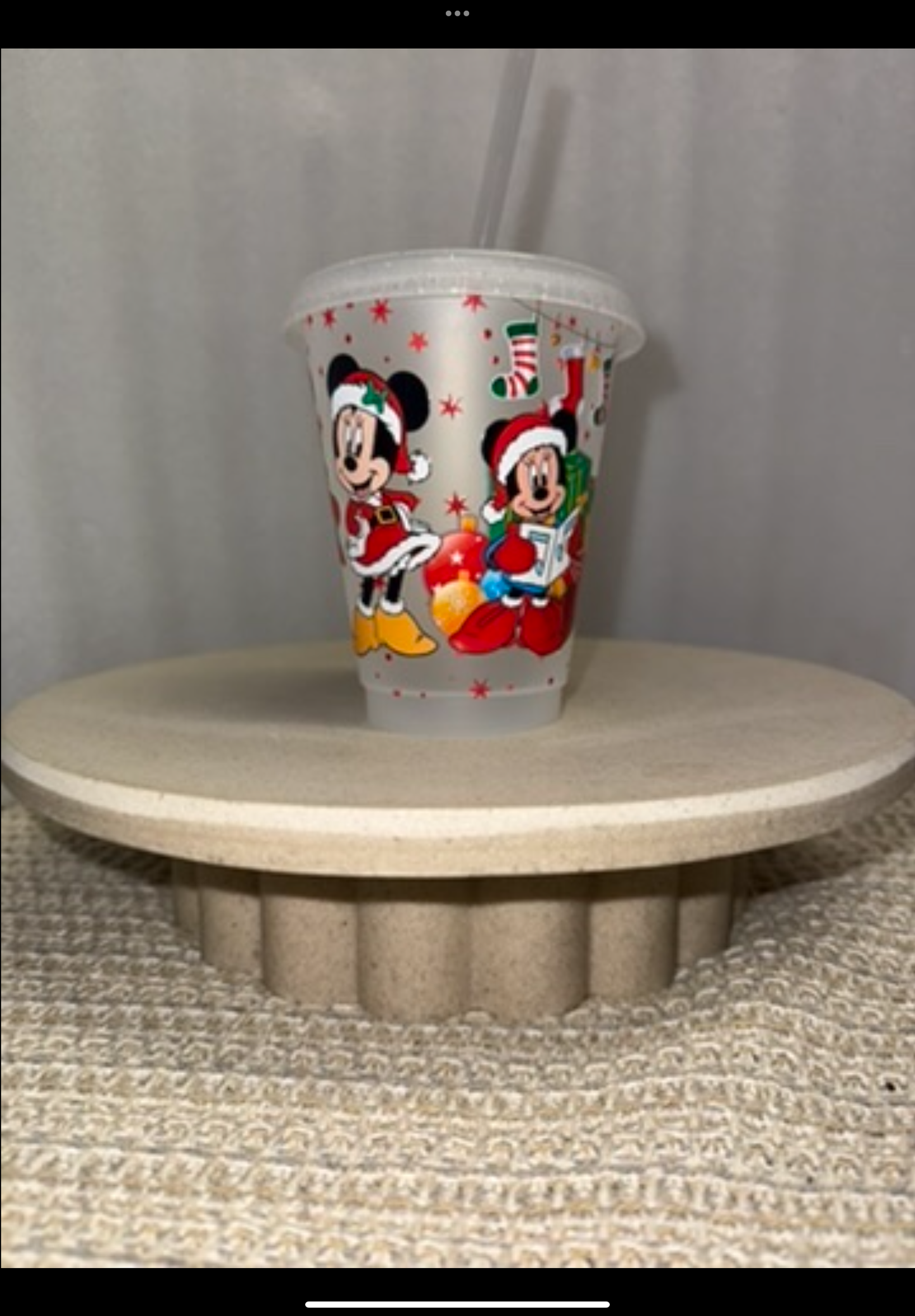 Mickey n Minnie Mouse Christmas cold cups