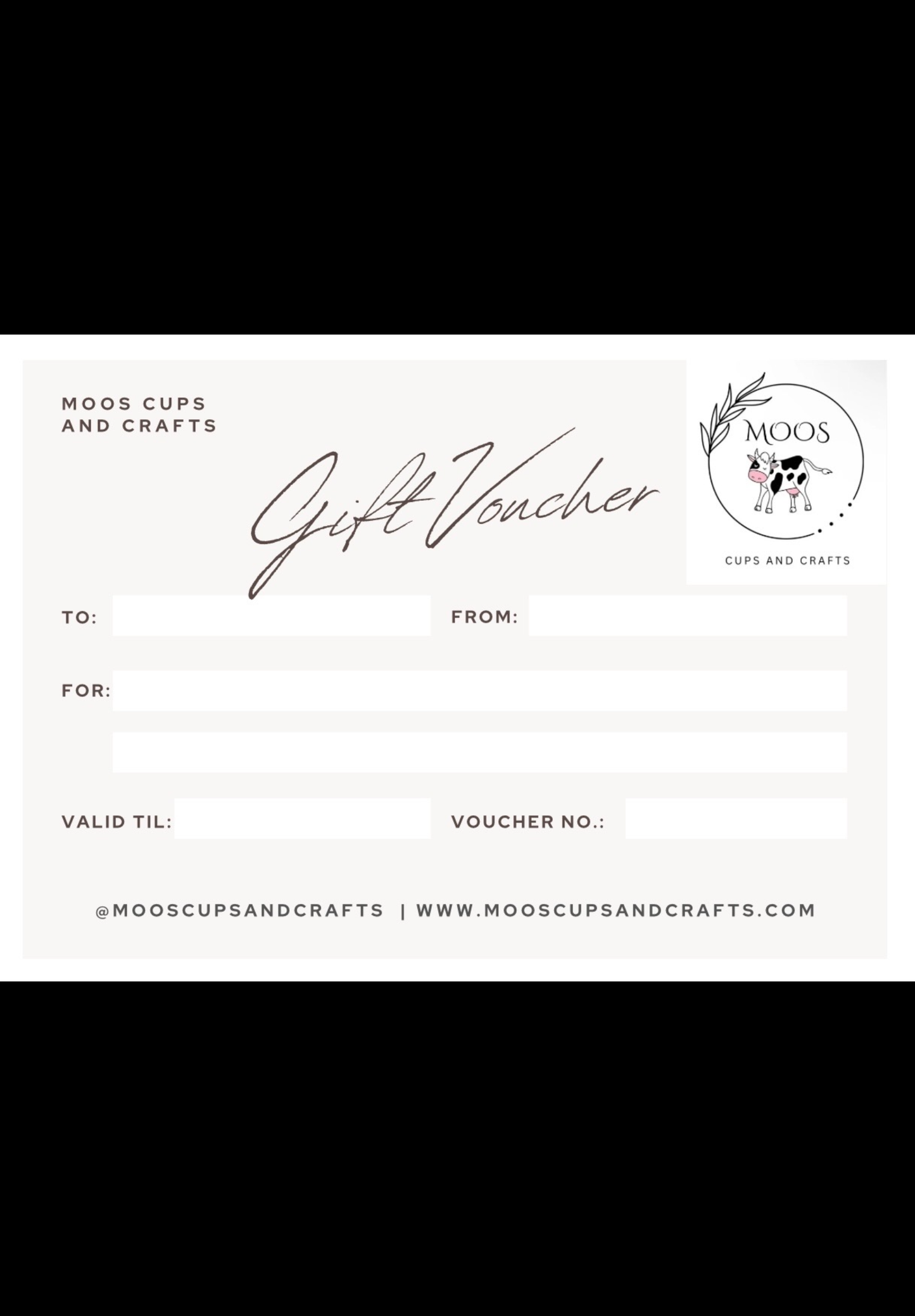 Moos cups and crafts gift voucher