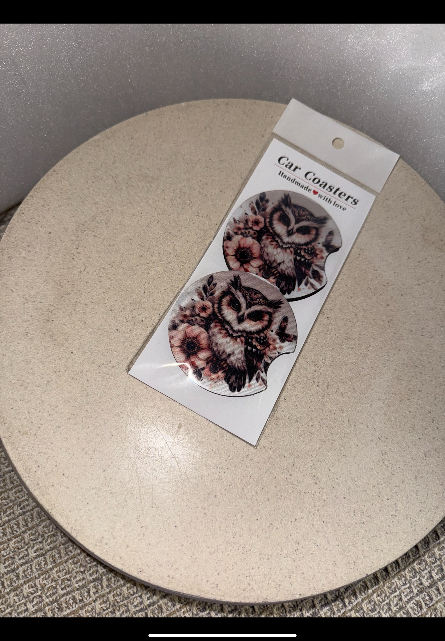 Owl car coasters