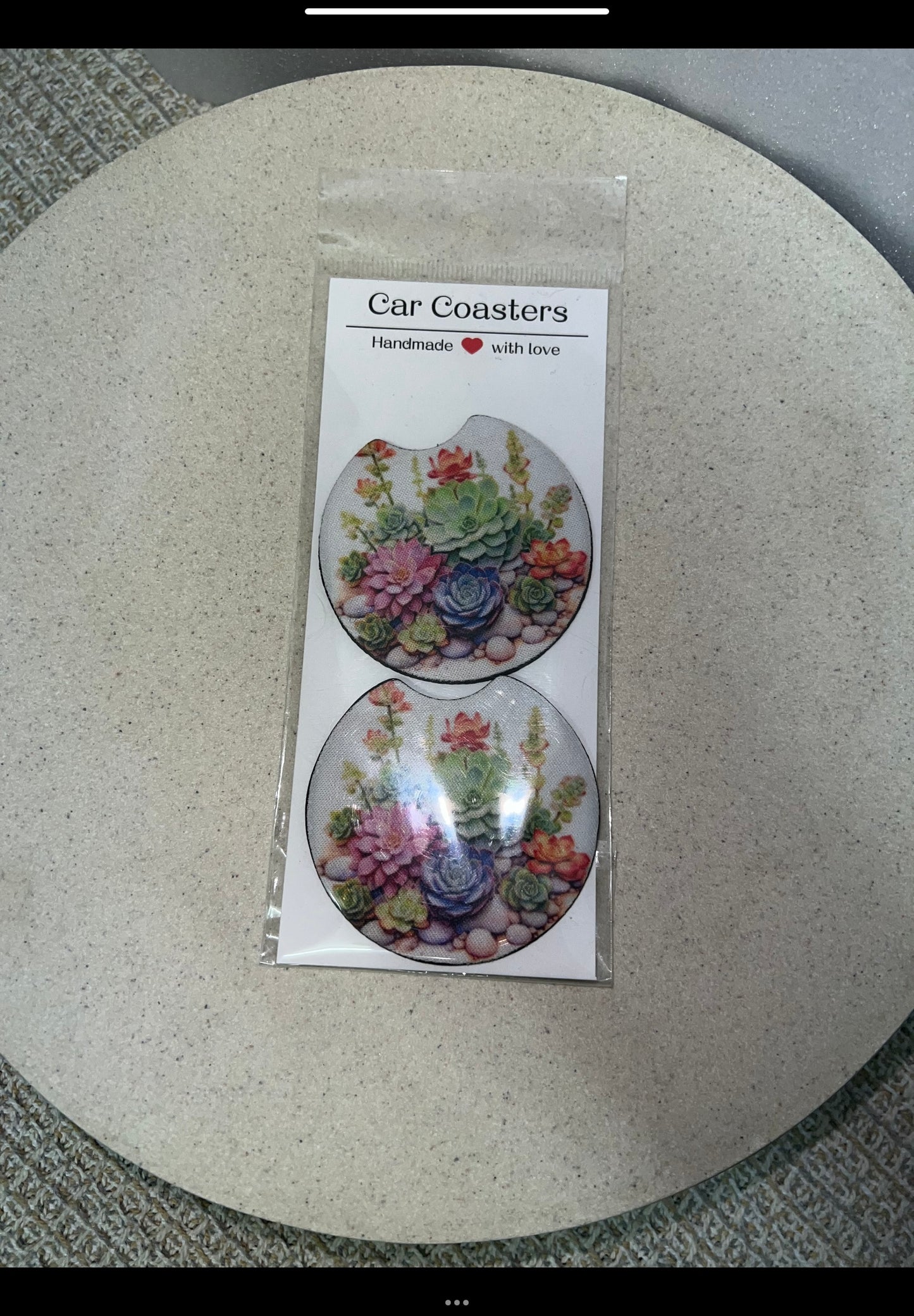Succulent car coasters