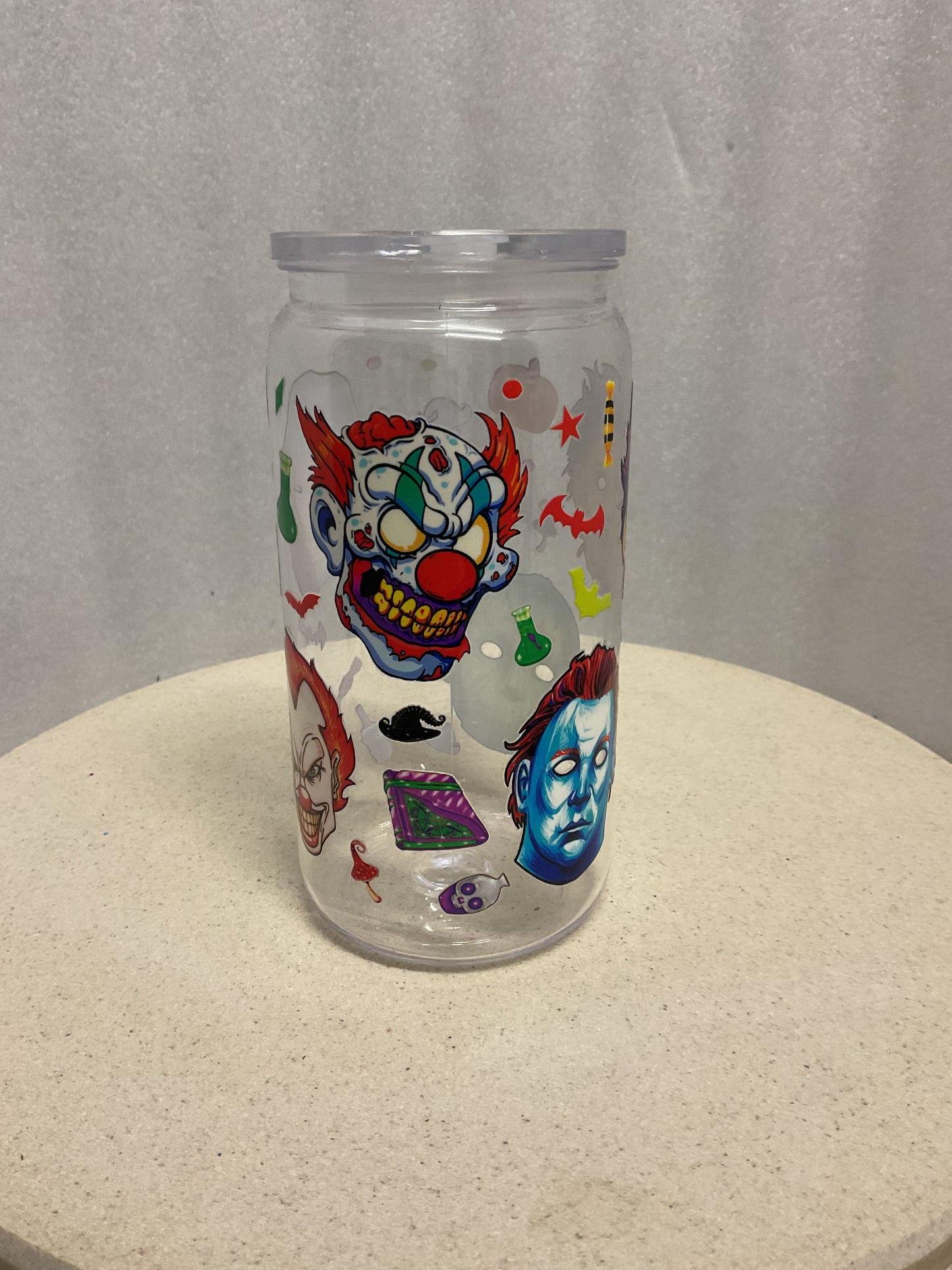 Halloween scary faces acrylic cup