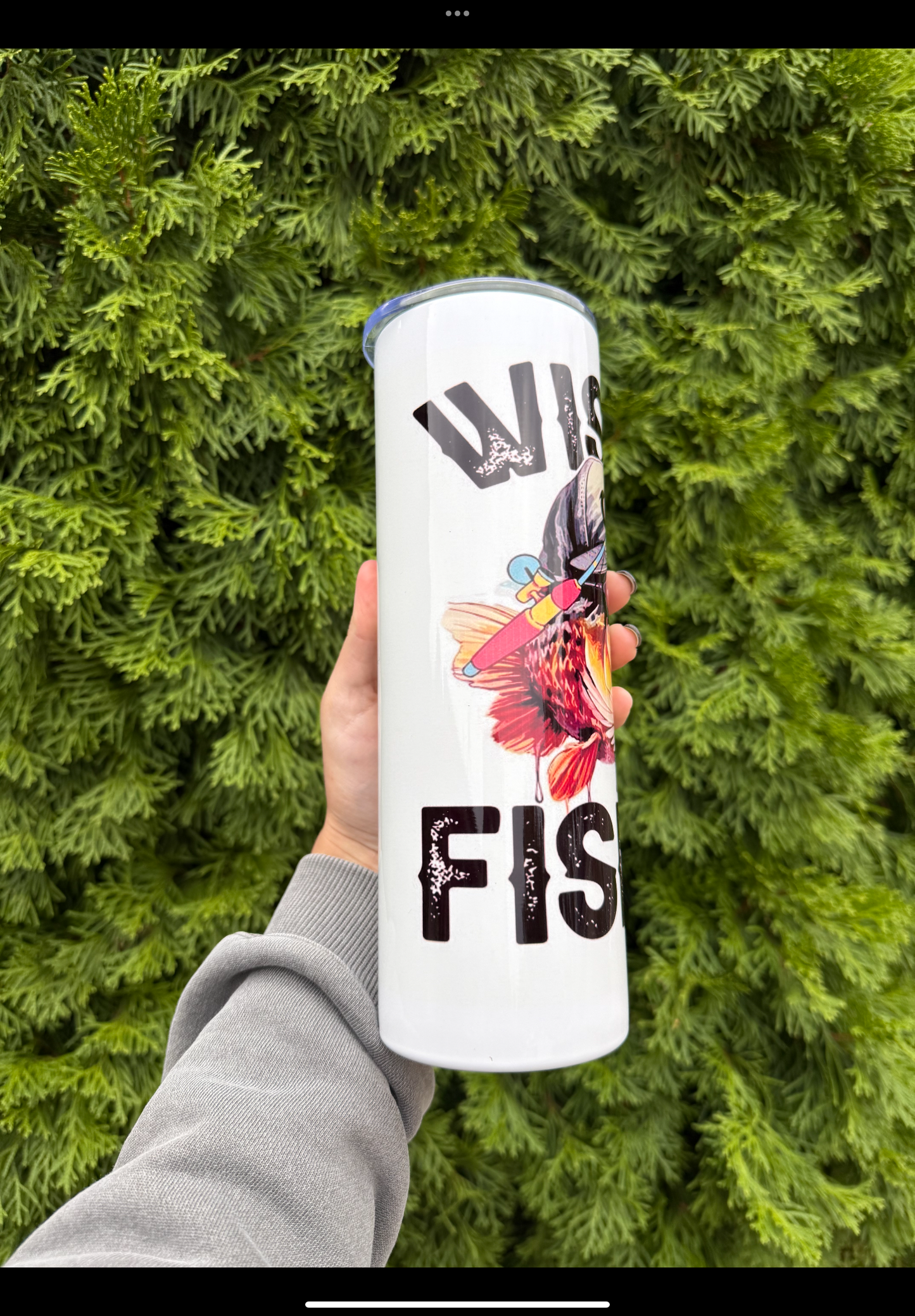 Wishing I was fishing insulated tumbler
