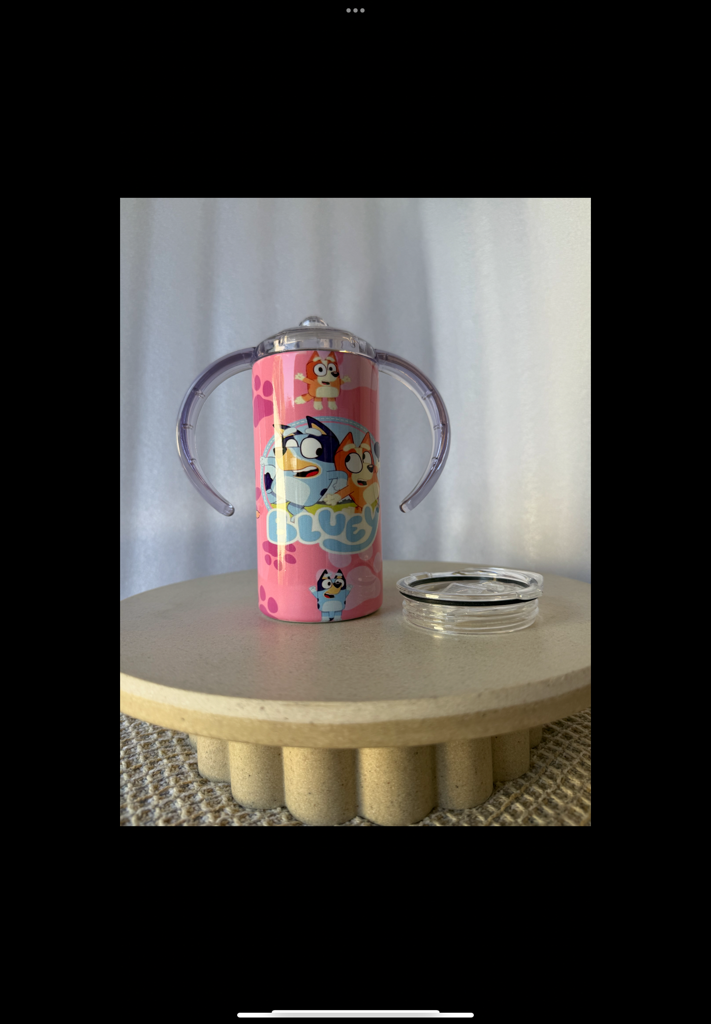 Bluey pink with sippy and tumbler