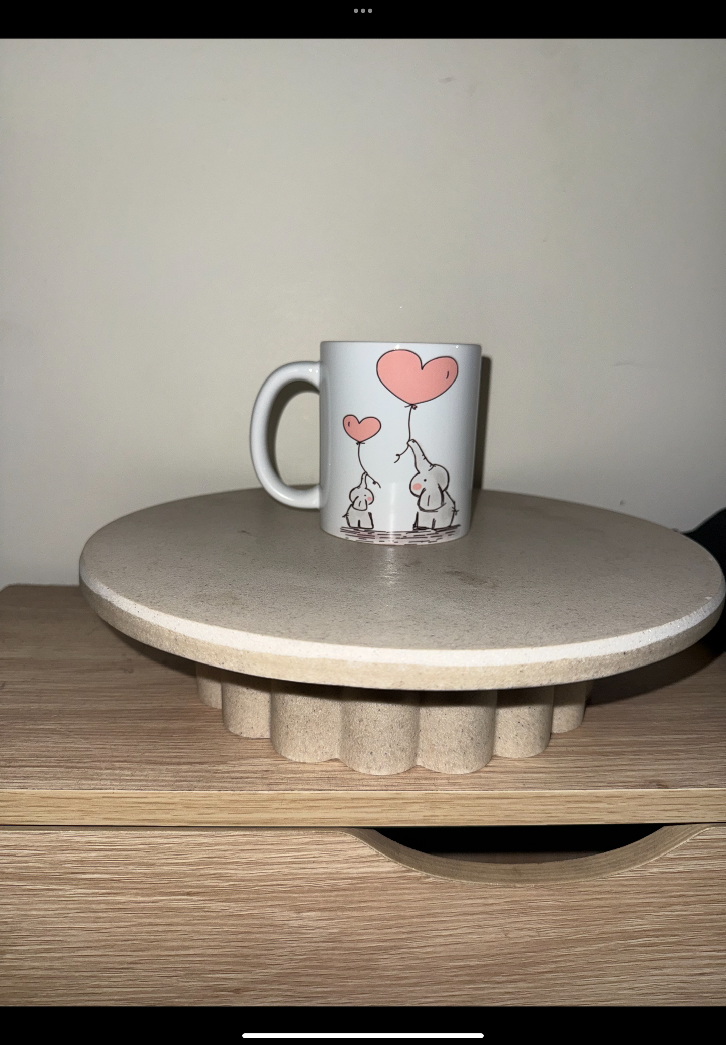 Elephant mug with hearts