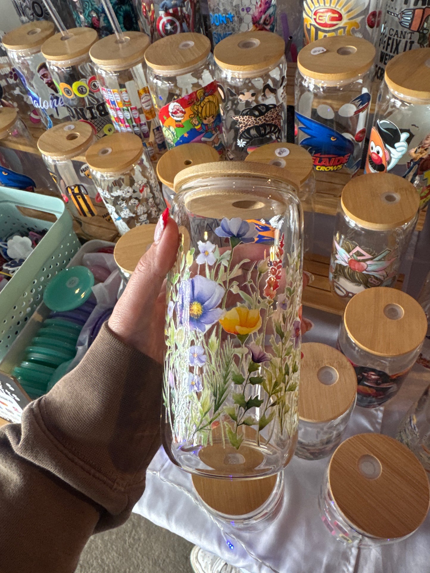 Flowers clear glass
