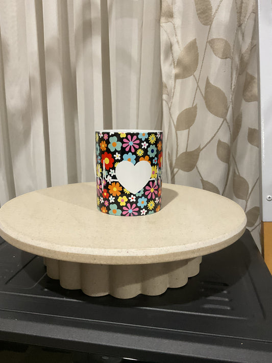 Heartbeat with flowers mug