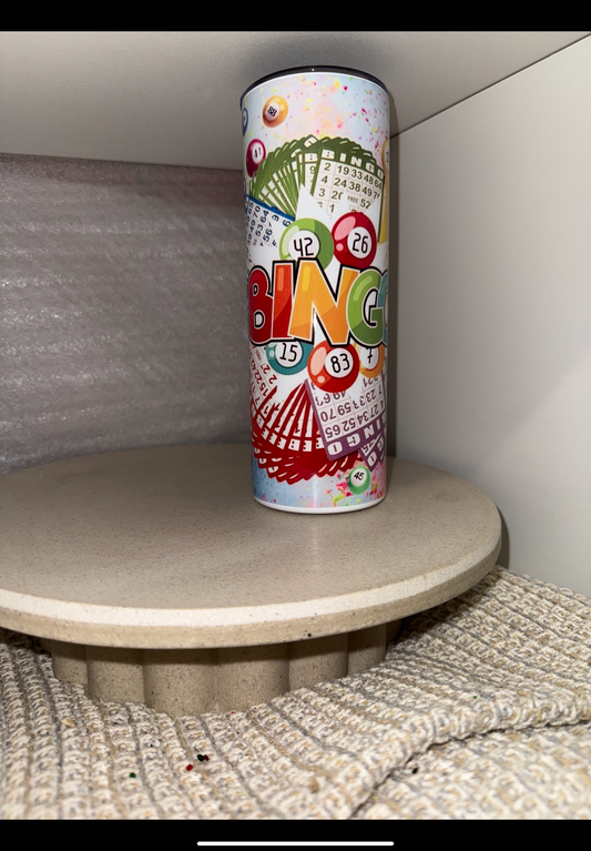 Bingo books & balls tumbler