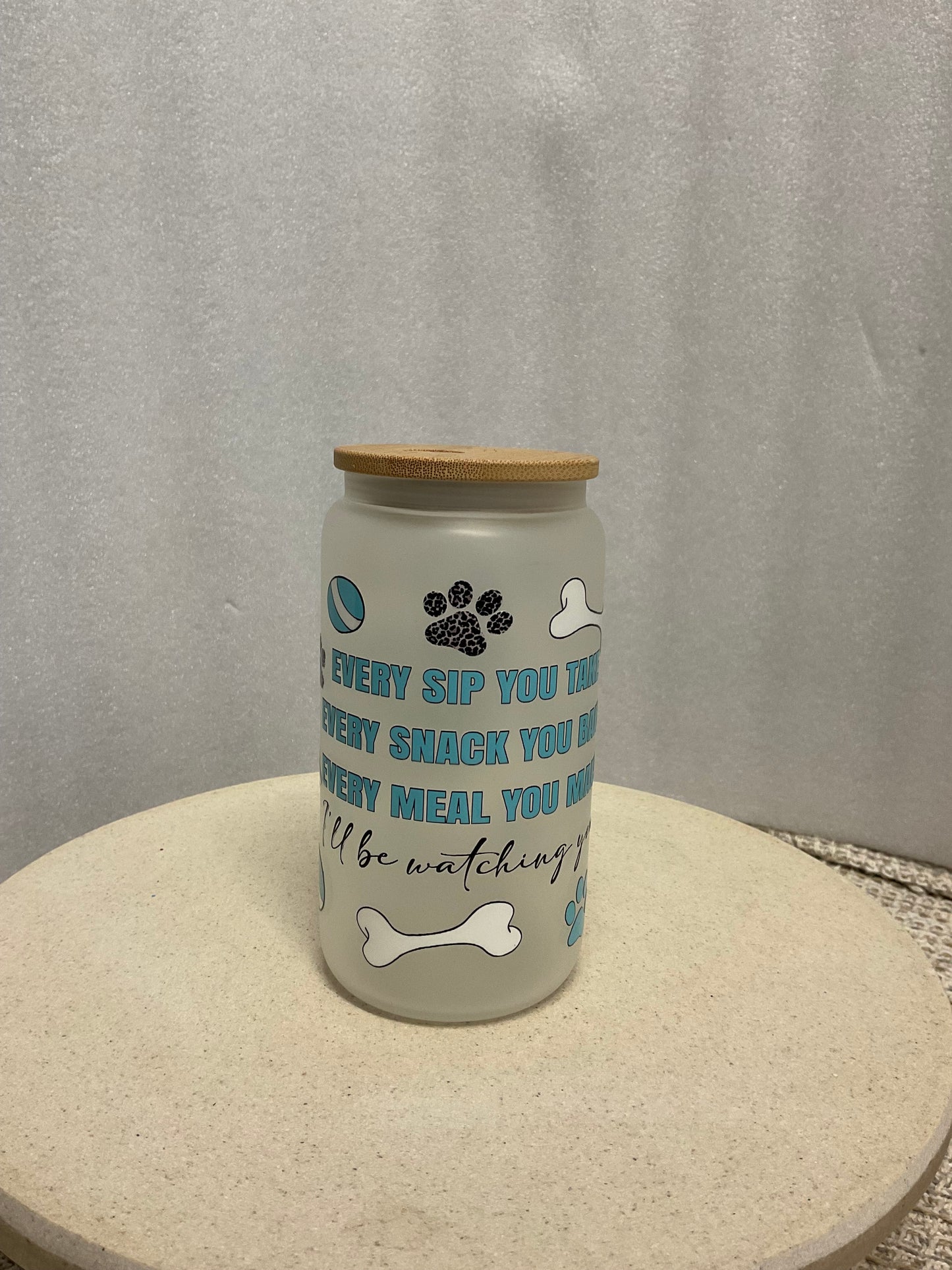 Boy boxer frosted glass cup