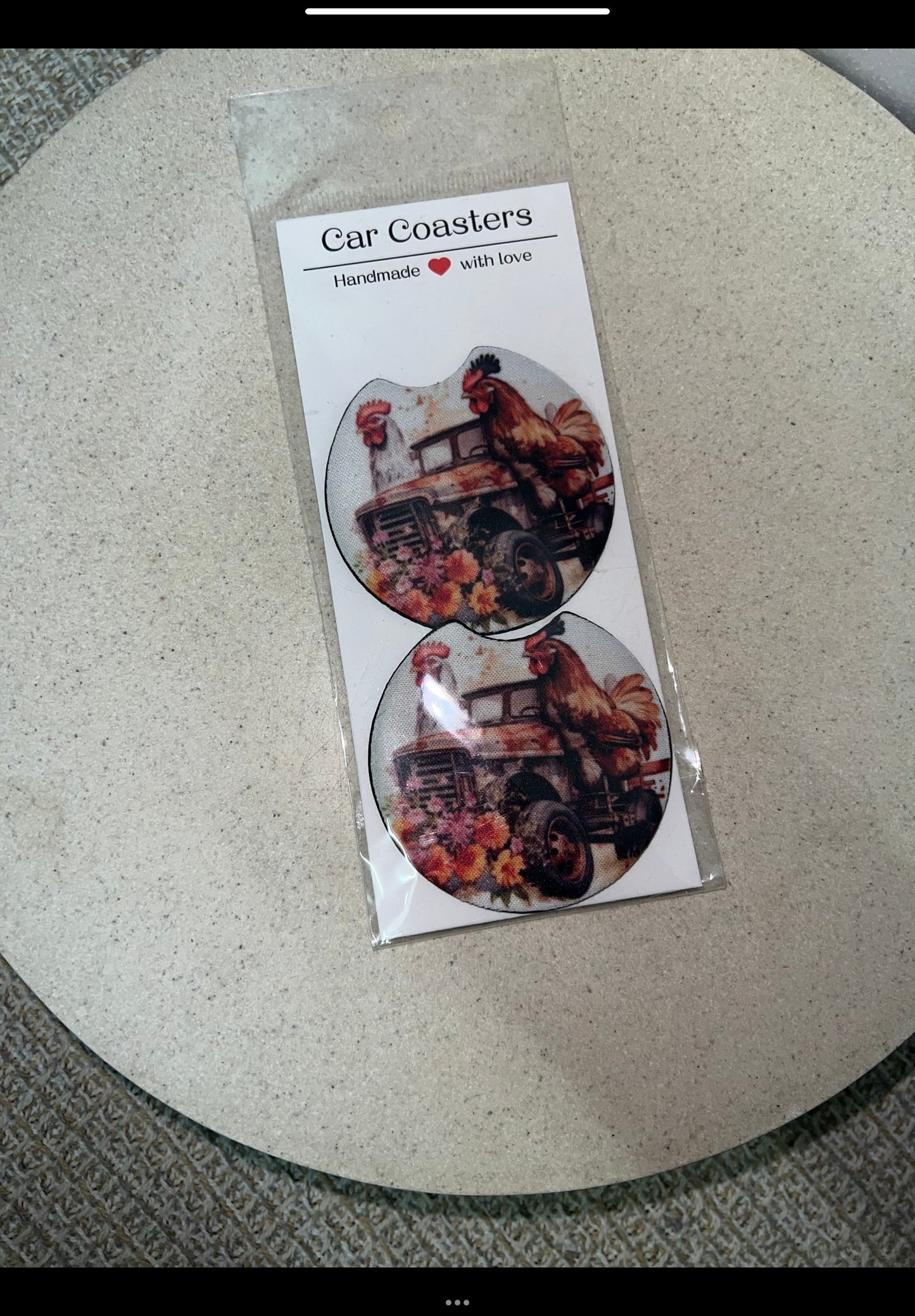 Chook car coasters