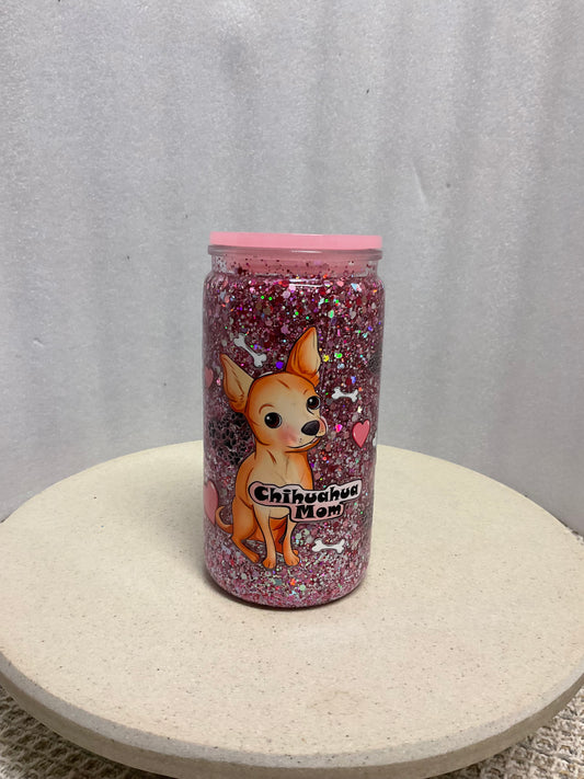 Chihuahua mum acrylic snowglobe
