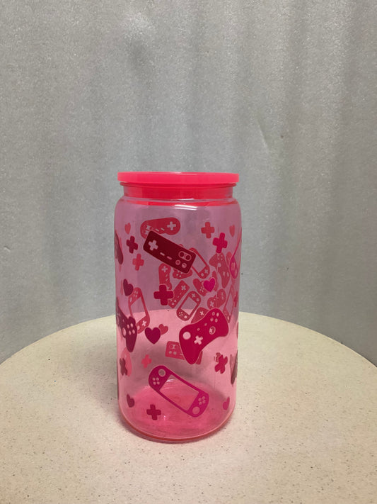 Pink gamer acrylic cup