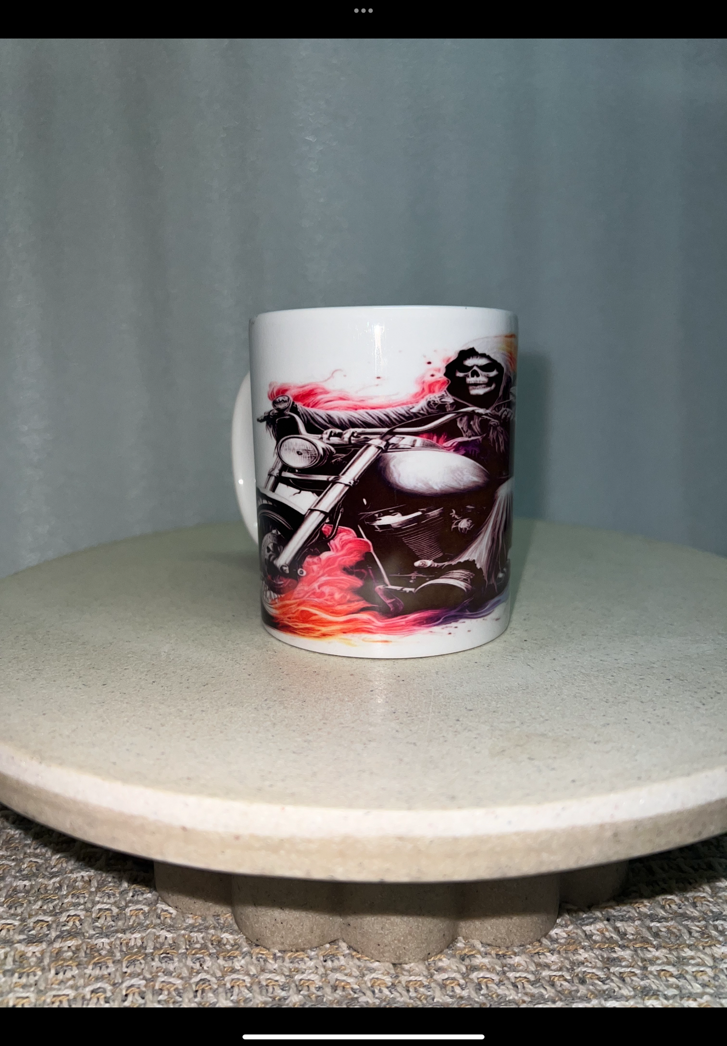 Skull motor bike mug
