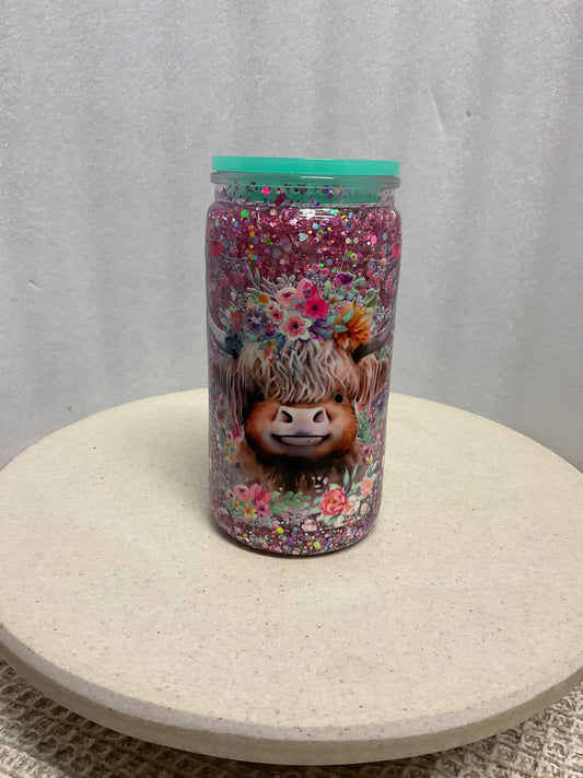 Highland cow snowglobe acrylic