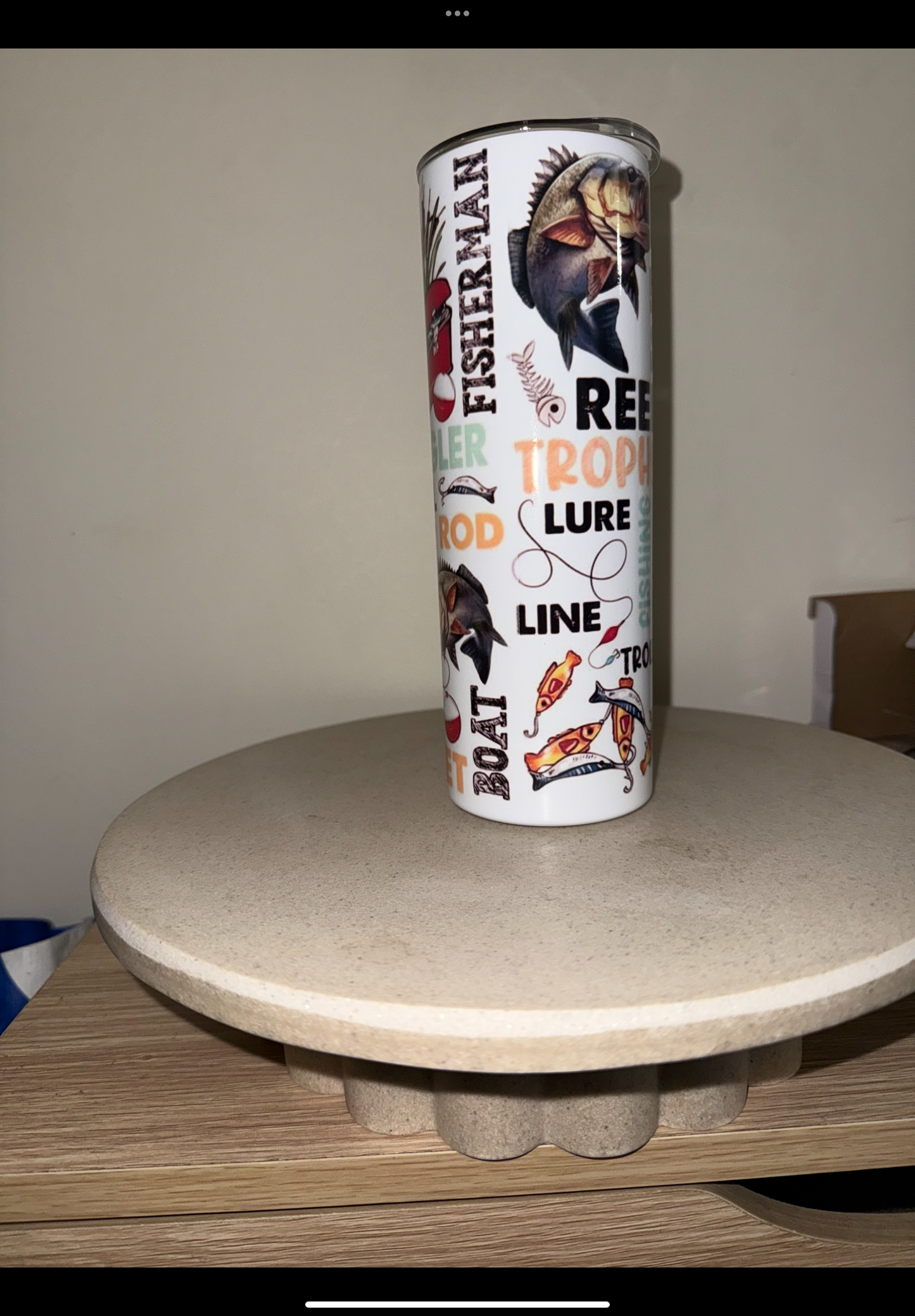 Fishing writing tumbler