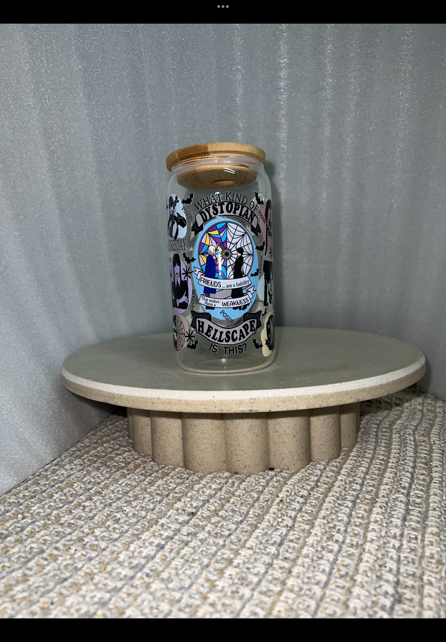 Wednesday clear glass cup