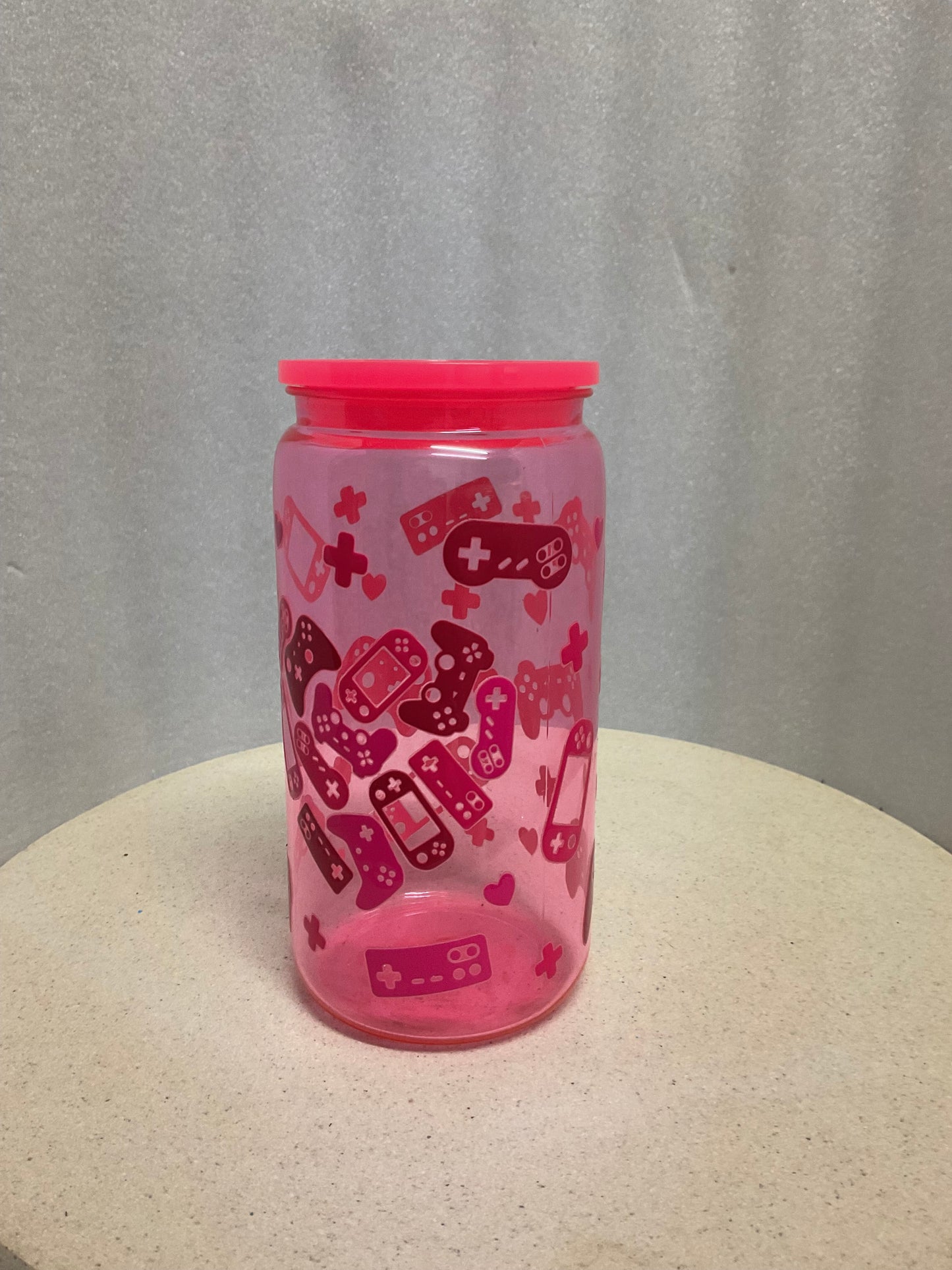 Pink gamer acrylic cup