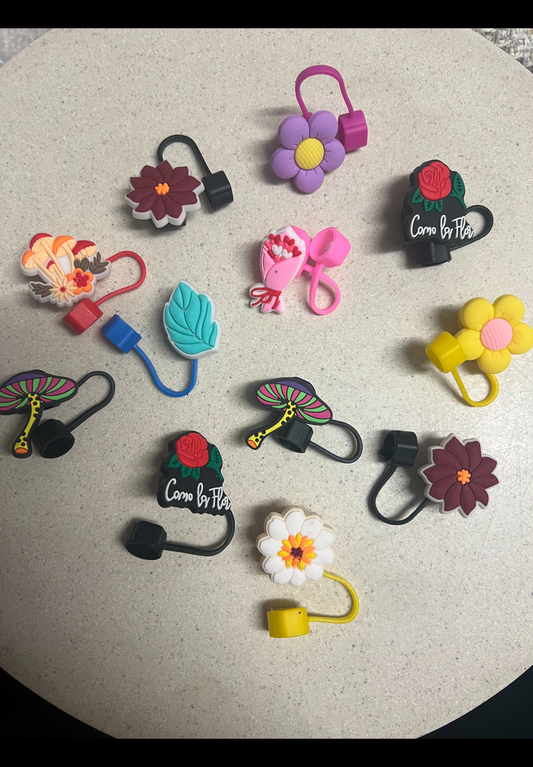 Nature and flowers straw toppers