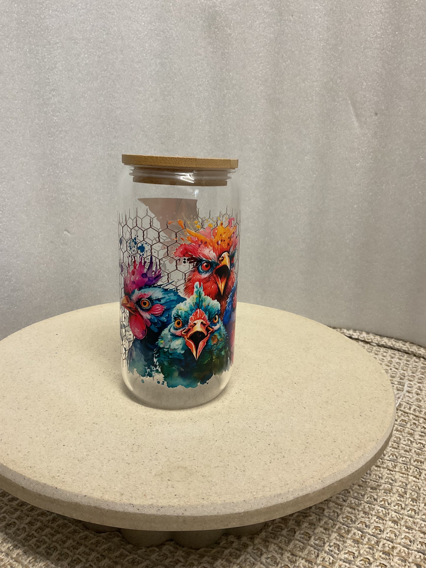 I don’t give a cluck glass cup