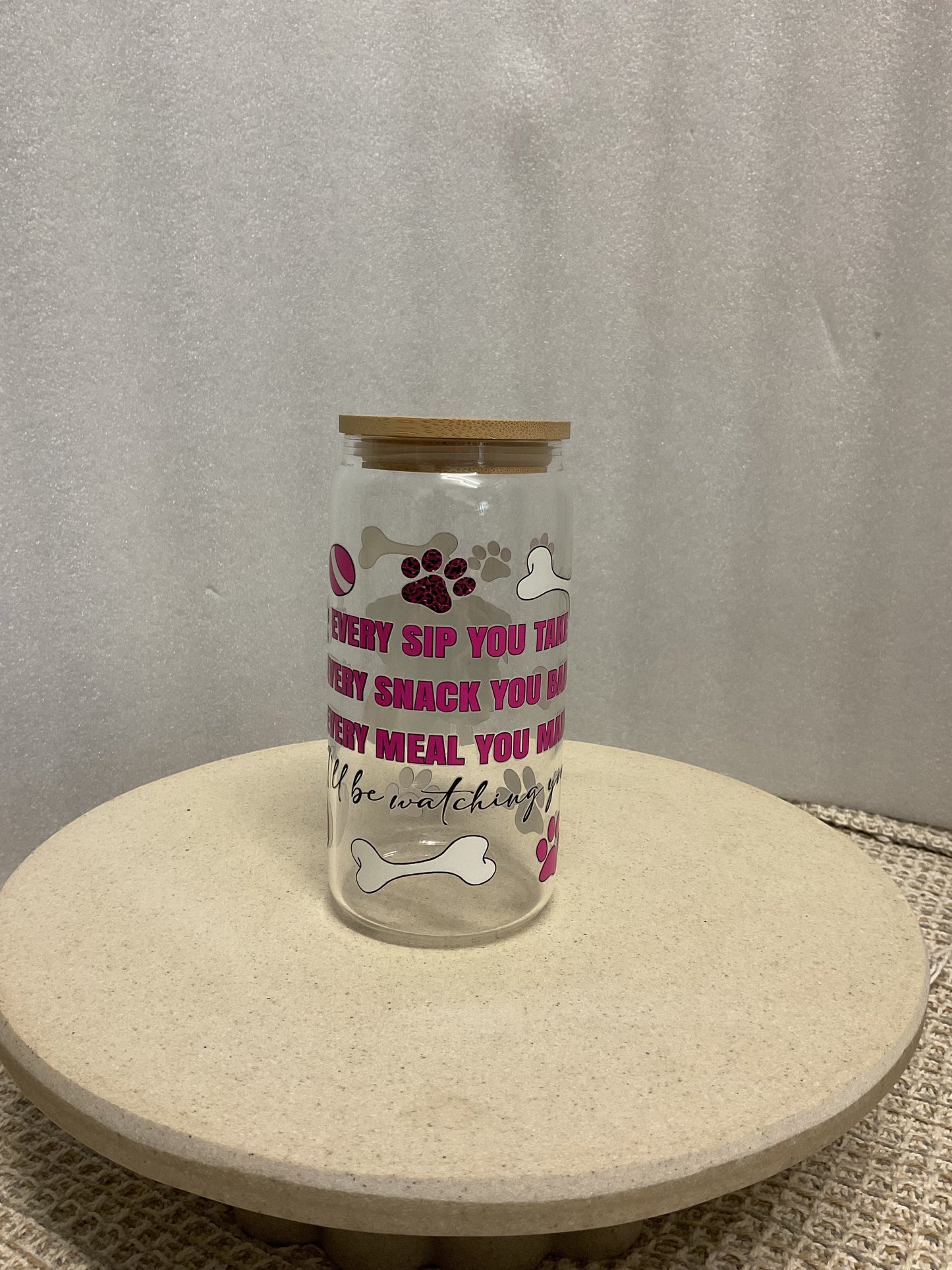 Girl boxer glass cup