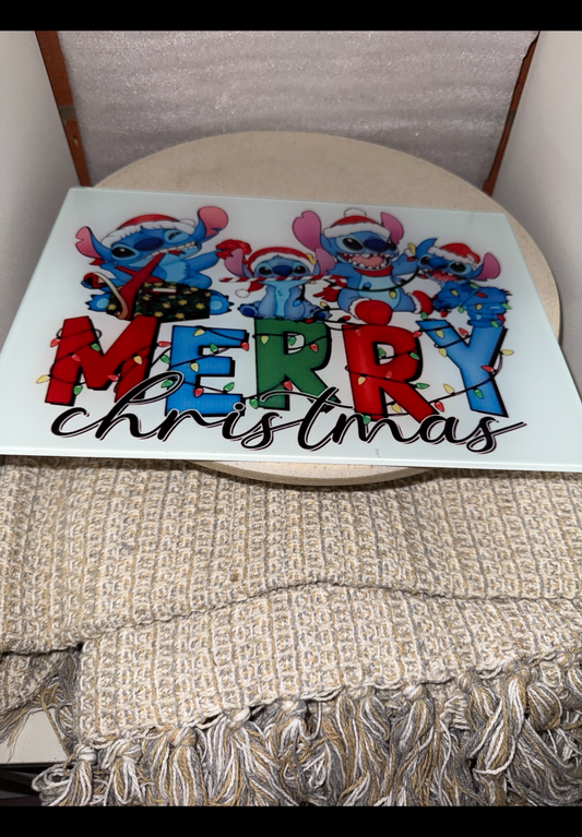 Stitch merry Christmas chopping board