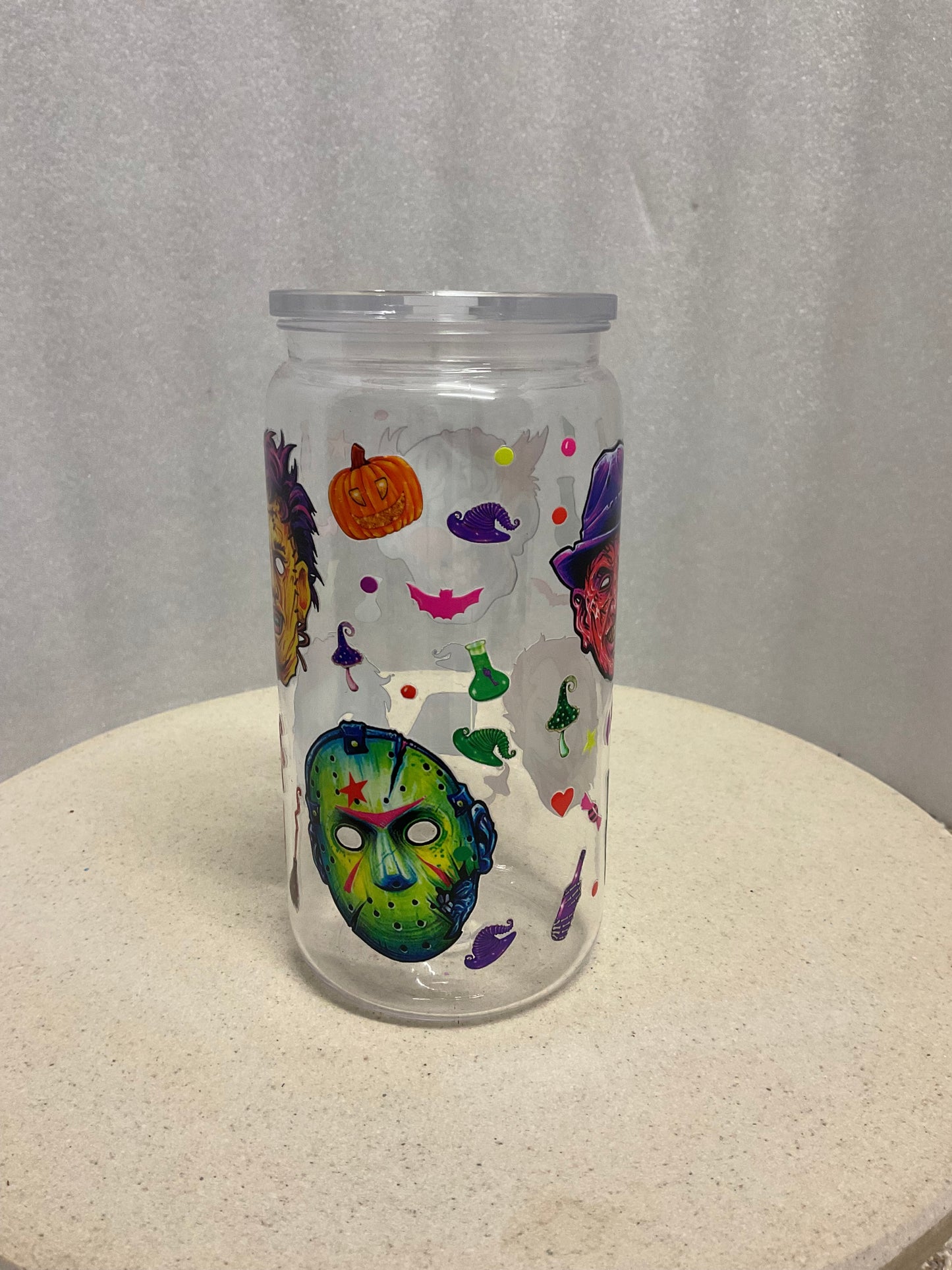 Halloween scary faces acrylic cup
