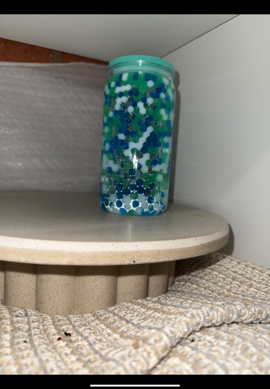 Turquoise acrylic orbied cup