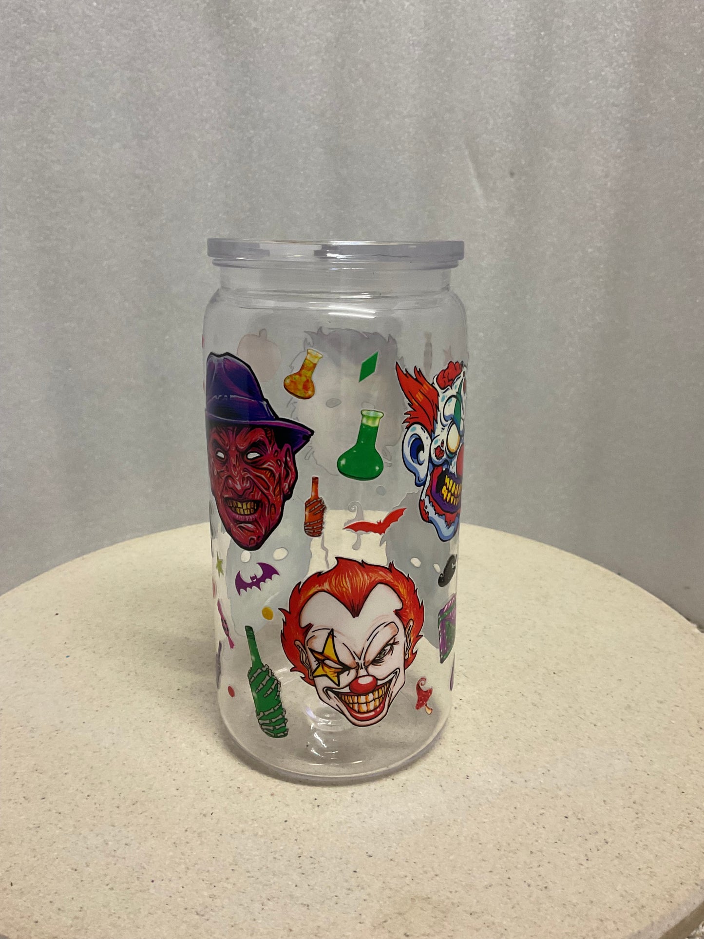 Halloween scary faces acrylic cup
