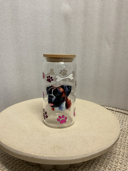 Girl boxer glass cup